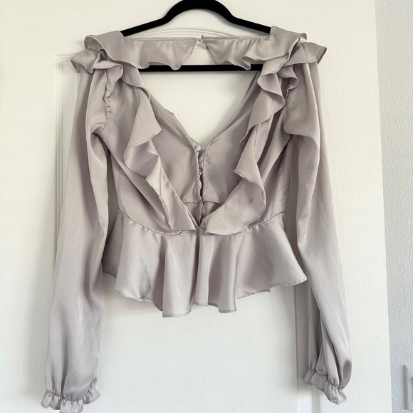 For Love and Lemons Purple Silky Blouse - Picture 5 of 7